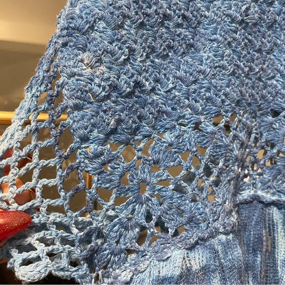 Blue Crochet Kids Casual Dress - Picture 8 of 8